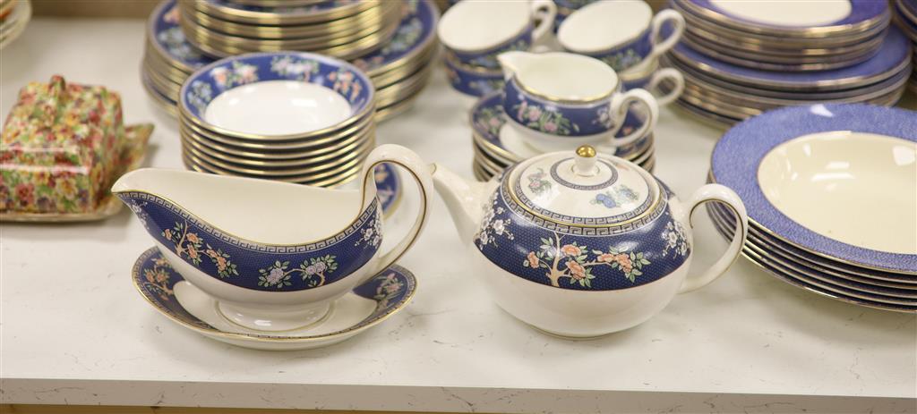 A Wedgwood Blue Siam pattern part dinner service and other mixed ceramics